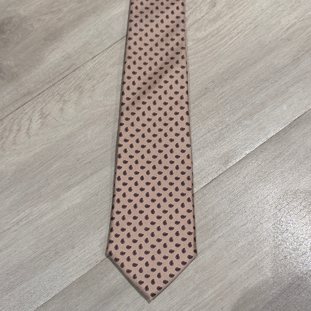 Ralph Lauren All Silk Tan Polka Dot Tie